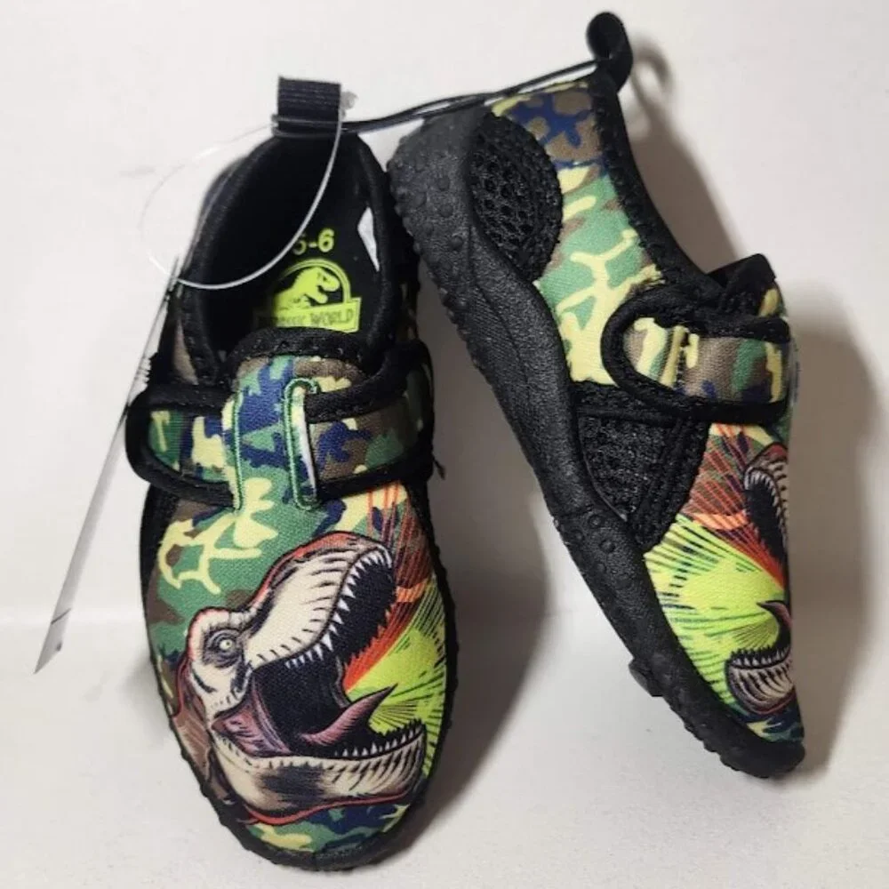 New Size 5 Jurassic Park sneakers water pool beach shoes Velcro dinosaur Toddler
